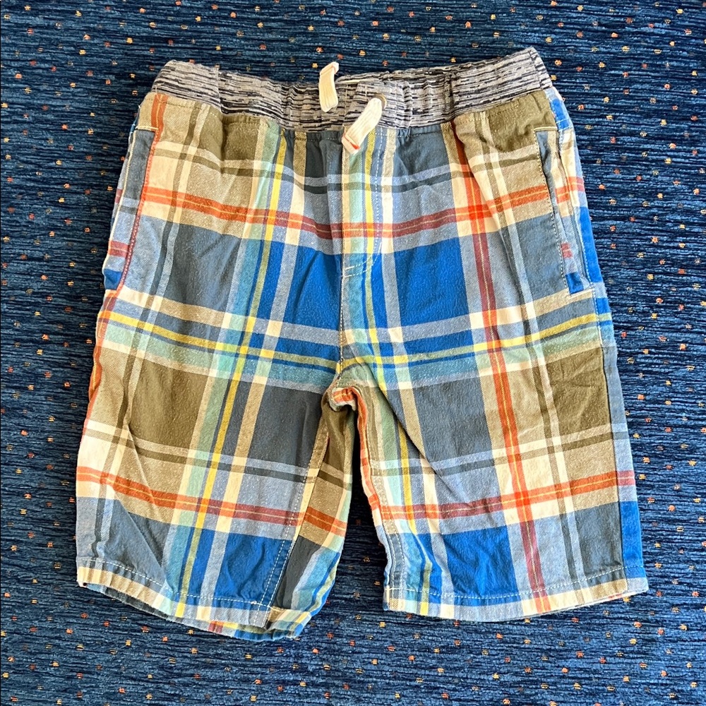 Mini Boden boys size 9 Multicolor Plaid drawstring Shorts